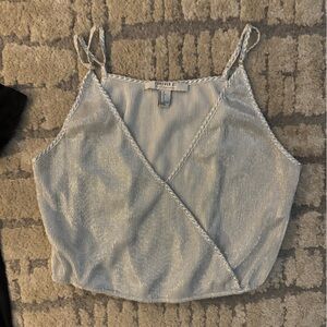 Forever 21 Shimmering Silver Crop Top